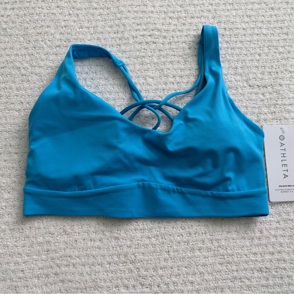 Athleta Women's Vibrant Blue Solace Sports Bra Size A - C NWT NEW